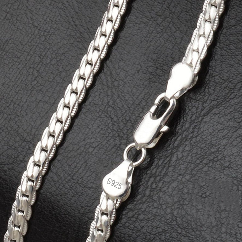 Aveuri Alloy 6mm Full Sideways Necklace 18/20/24 Inch Chain For Woman Men Fashion Wedding Engagement Jewelry