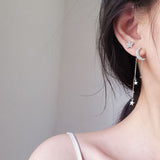 Christmas Gift Creative Moon Star Tassel Drop Earrings for Women Fashion Party Accessories Asymmetry Jewelry eh384
