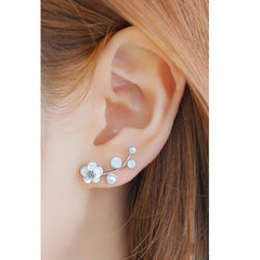 Tiny Flower Ear Climber Small Stud Earring Birthday Gift Women Statement Metal Fashion Jewelry AM3014