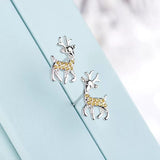 Christmas Gift Cute Christmas Elk Dangle Earrings For Women Xmas Deer Butterfly Knot Pearl Zircon Earring Girl Christmas New Year Jewelry Gifts