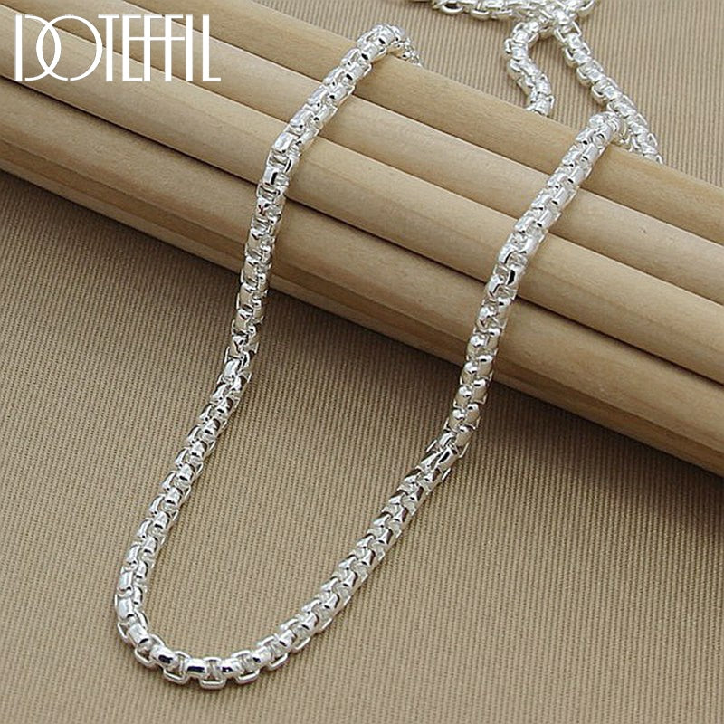 Aveuri Alloy 5mm Round Box Chain 18/20/24 Inch Necklace For Woman Men Fashion Wedding Engagement Charm Jewelry