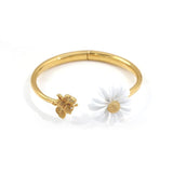 AVEURI 2023 New Vintage Asymmetric Daisy White Flower Enamel Long Dangle Drop Earrings For Women Party Wedding Jewelry