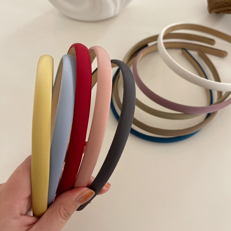 Aveuri Back to school Women Solid Color Headband Suede Retro Hairbands For Women Girls Hair Band Female Hair Accessories Handmade Head Hoop Bezel