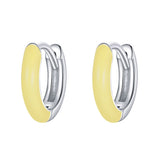 AVEURI  Hot Sale Ear Buckle Hoop Earrings alloy Colorful Earrings For Women Fine Wedding Silver Jewelry GAE488
