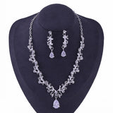 Luxury Noble Crystal Leaf Bridal Jewelry Sets Rhinestone Crown Tiaras Necklace Earrings Set for Bride African Beads Jewelry Sets