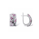 Aveuri Ethnic Pink Wintersweet Zircon Earring Stud Plum Blossom Clip Earrings For Women's Jewelry Gift