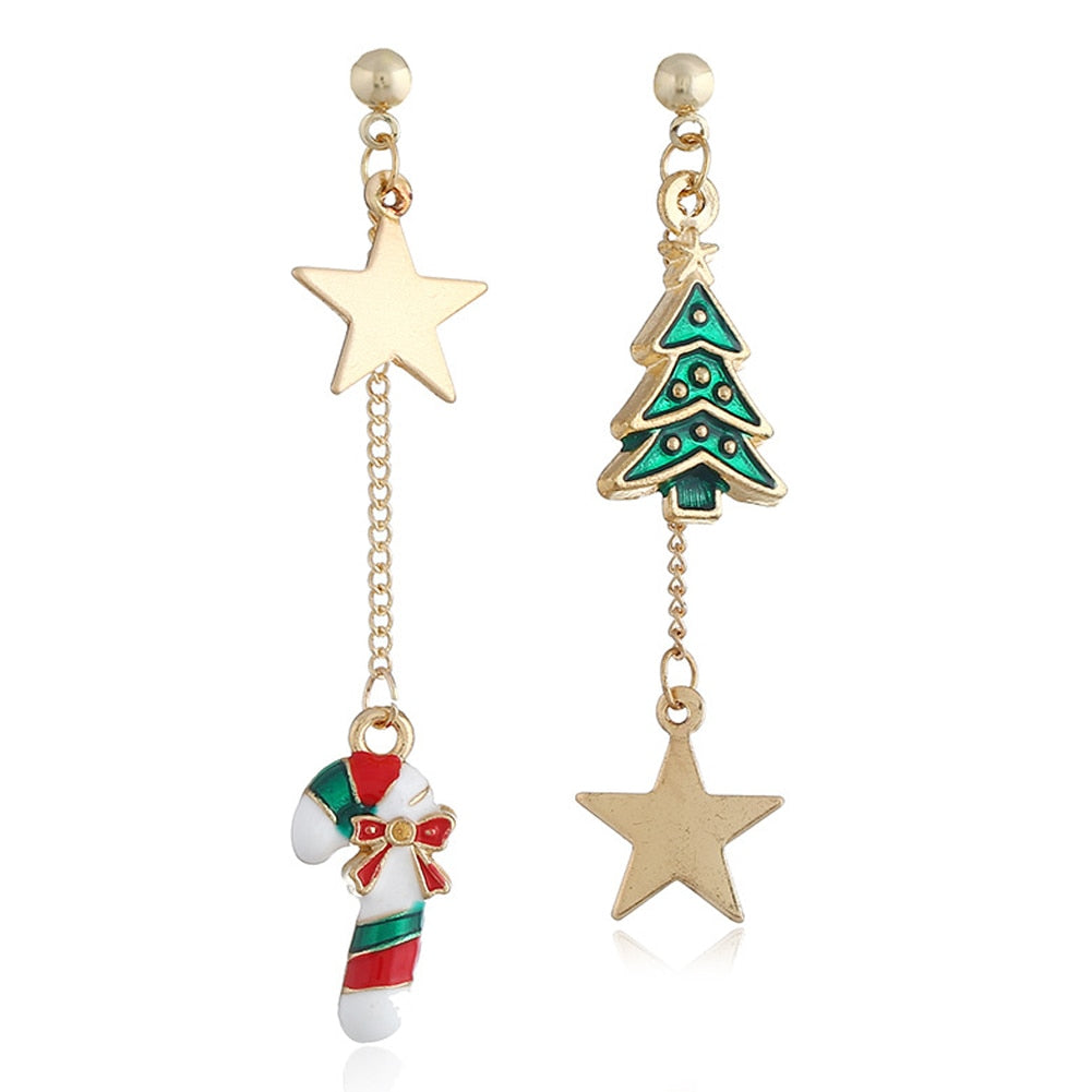 Christmas Gift New Trendy Statement Christmas Tree Earrings For Women Santa Claus Snowman Drop Earrings Jewelry Girls Christmas Gifts Wholesale