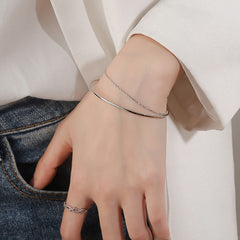 New Trendy Double Layer Men Women Bracelet Simple Design for Girfriend Birthday Gift Fashion Jewelry Accessories