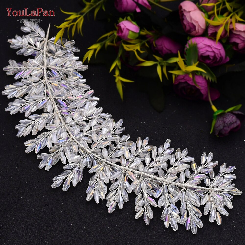 Aveuri HP240 Artificial Wedding Hair Accessories Exquisite Bridal Floral Headbands Wedding Big Crown For Bride Tiara Headwear