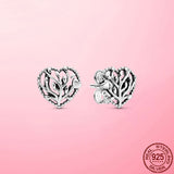 Silver Earrings Real 925 Sterling Silver Asymmetrical Heart Hoop Earrings for Women Fashion Silver Earring Jewelry Gift