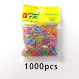 Aveuri Back to school  1000PCS Cute Girls Colourful Ring Disposable Elastic Hair Bands Ponytail Holder Rubber Band Scrunchies Kids Hair Accessories