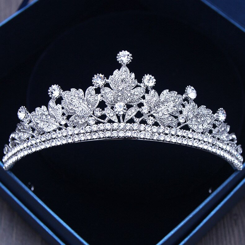 Aveuri Diverse Silver Color Gold Crystal Crowns Bride tiara Fashion Queen For Wedding Crown Headpiece Wedding Hair Jewelry Accessories