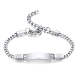 Personalized Baby Bracelet Free Engrave Stainless Steel Chain Bracelet for Children Newborn Name Customzied 12cm To15cm