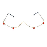 Aveuri 2023 Fashion Crystal Sunglasses Frames For Women New Wave Eyeglasses Alloy Frames For Men Eyewear Decoration Half Frame Glasses