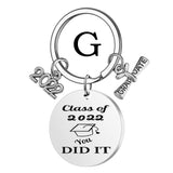 Graduation gifts 2022 Fashion Stainless Steel Keychain Lettering Class Of 2022 Key Chain Graduate pendant Inspirational Gift DIY Custom Wholesale