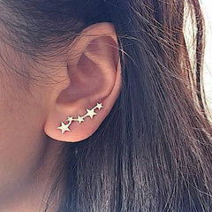 Star Ear Climber Small Stud Earring Birthday Gift Women Statement Metal Fashion Jewelry  AM2104