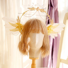 DIY Material Package Lolita European style sun halo feathers wings angel headband headwear crown  tiaras and crowns