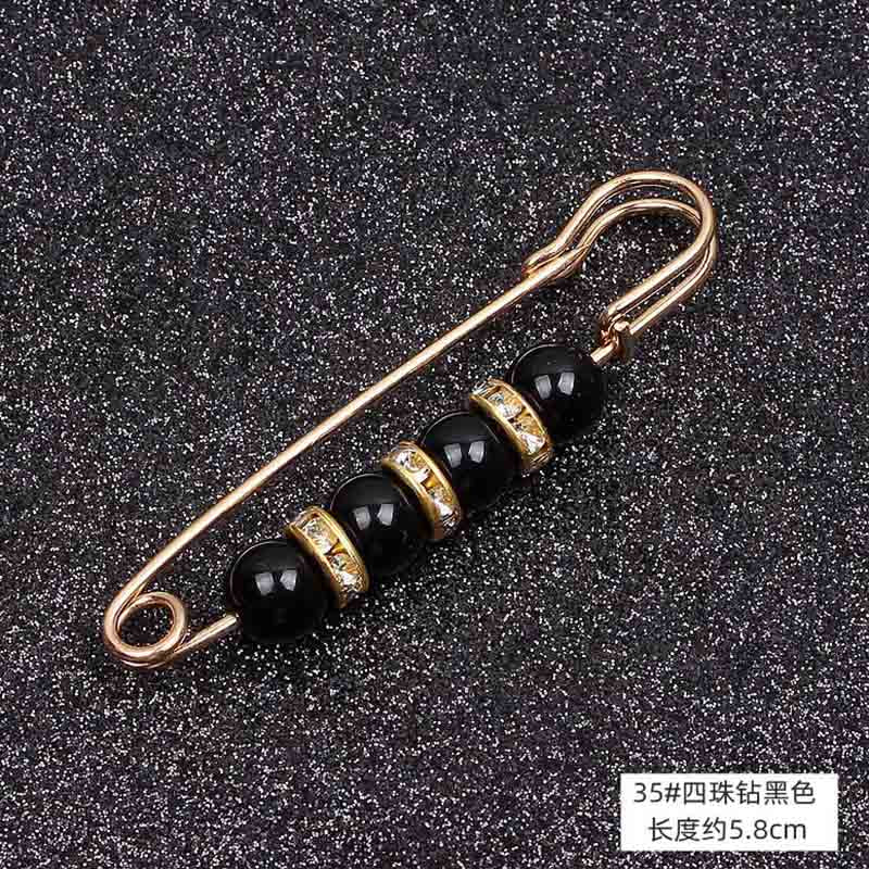 Lapel Pin Women Simulated-Pearl Pendant Pins Crystal Rhinestone Brooch For Woman Scarf Buckle Clips Hat Clothes Multipurpose Pin