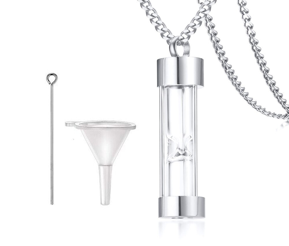 Openable Glass Vial Necklace Women Pendant Memorial Ash Bottle Cremation Pet Urn Jewelry