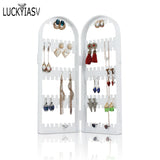 Christmas Gift Clear 120/180/240/360 holes Plastic Earrings Studs Display Rack Folding Screen Earring Jewelry Display Holder Storage For Stud