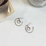Christmas Gift Piercing Round Stud Earrings for Women Girls Wedding Party Femme Jewelry pendientes eh408