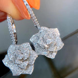 Aveuri  Gorgeous Flower Dangle Earrings Women Wedding Engagement Dance Party Aesthetic Accessories New Trendy Jewelry Wholesale