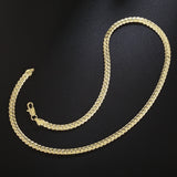 Aveuri Alloy 18/20/24 Inch 18k Gold 6mm Full Sideways Chain Necklace For Women Man Fashion Wedding Party Jewelry