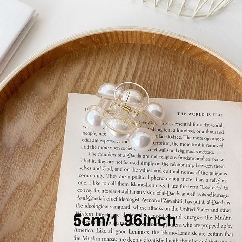 Aveuri Back to school New Elegant Pearl Hair Claws Woman Hair Clip Hairpins Hair Accessories Girls Hair Crab Headwear Hairgrip Fashion Barrettes