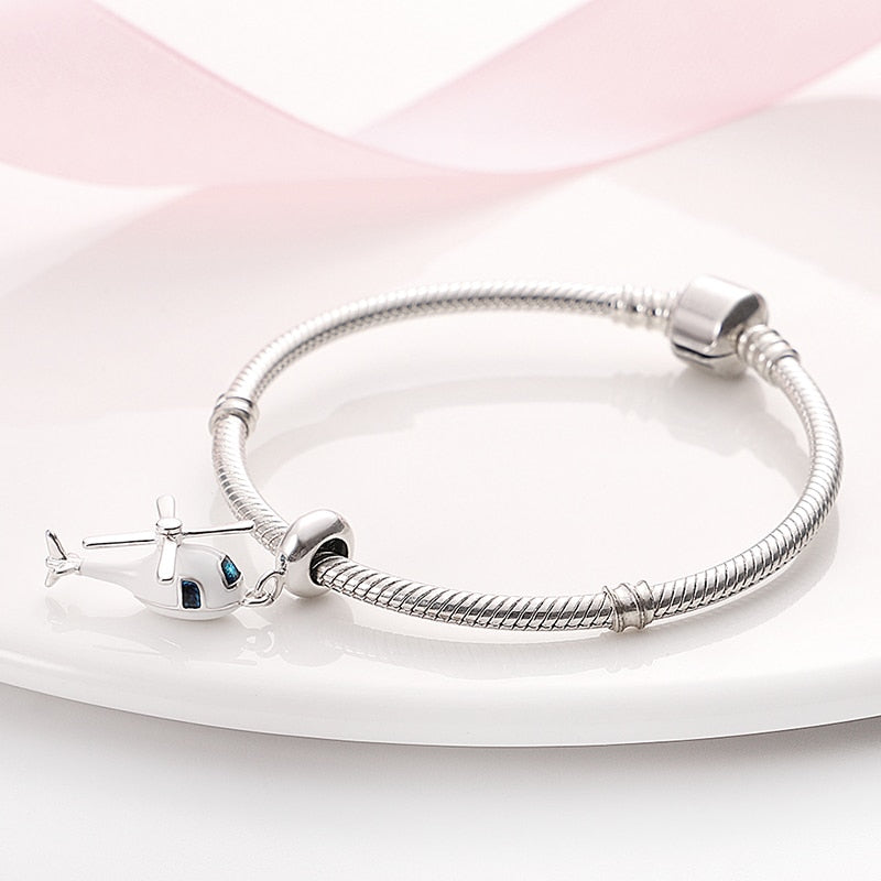 Silver Color Fit Original Pandach Bracelet Necklace English Zircon Charms Beads Woman DIY Fashion Fine Jewelry Pendant 2023 New