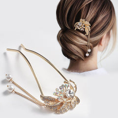 Aveuri Pan Hair Artifact Tassel Hairpin Ancient Simple Modern Headdress Pearl Hairpin Back Head Hairpin Female Summer Hairpin