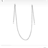 Aveuri Novelly Rhinestone Long Tassel Pendant Hanging Drop Earrings For Women Man Luxury Crystal Symmetry Long Dangle Earrings Jewelry