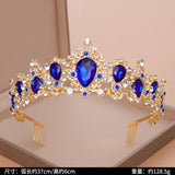 Aveuri Wedding Crown Bridal Headpiece Gold Silver Color Rhinestone Crystal Diadem Queen Crown Princess Tiaras Wedding Hair Jewelry