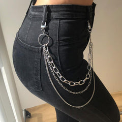 Punk Multi-layer Chain On The Jeans Pants Women Keychains for Unisex Egirl Harajuku Clothing Aesthetic Accessories