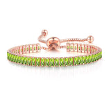 Aveuri Kpop Women's Tennis Bracelet Luxury 2.5*5 mm Multicolor Zircon Bracelets For Women Wholesale Adjustable Jewelry DZH009