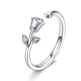 AVEURI Authentic Alloy Plant Series Flower Butterfly Rings Adjustable Size for Women Luxury Wedding Jewelry GAR021 A06