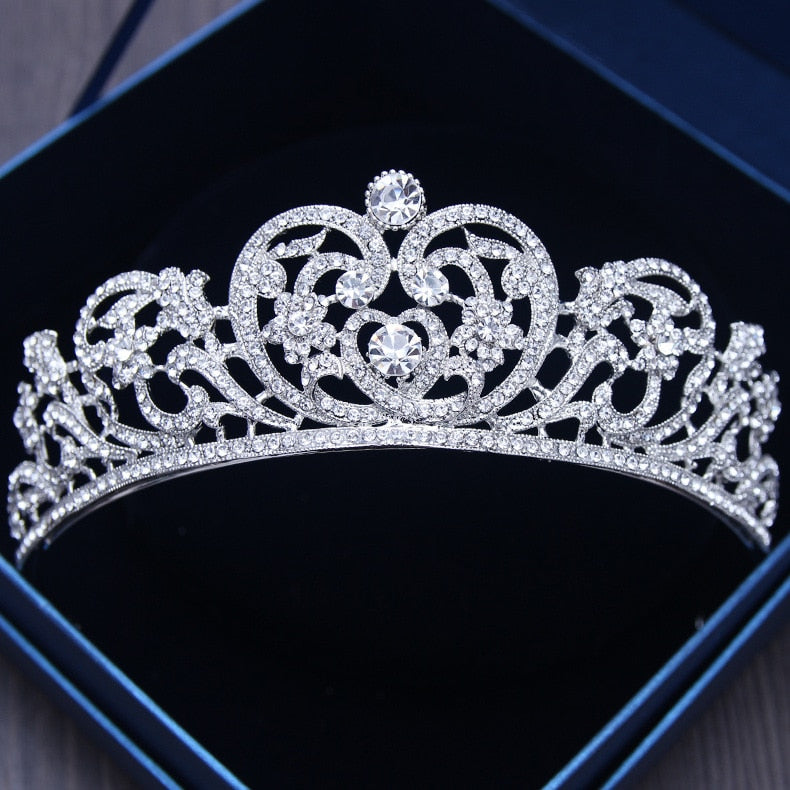 Aveuri Diverse Silver Color Gold Crystal Crowns Bride tiara Fashion Queen For Wedding Crown Headpiece Wedding Hair Jewelry Accessories