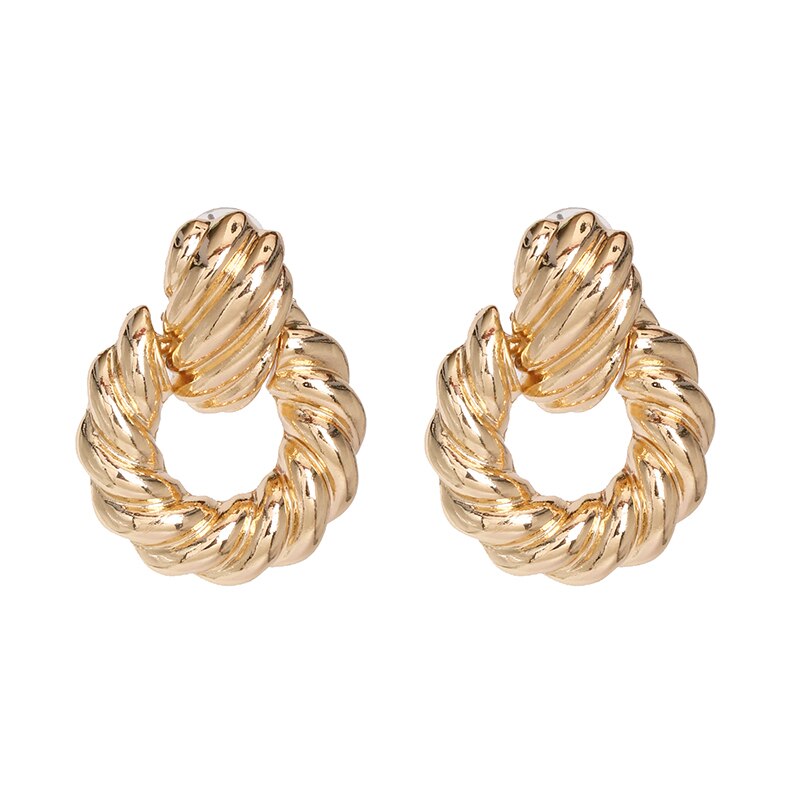 AVEURI New Design Gold Metal Hoop Drop Earrings High-Quality Classic Jewelry Accessories For Women