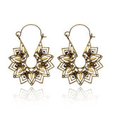 Graduation gift Aveuri Vintage Ethnic Earring Geometric Antique Silver Color Gold Hollow Flower Drop Earring Piercing Earring Statement Jewelry