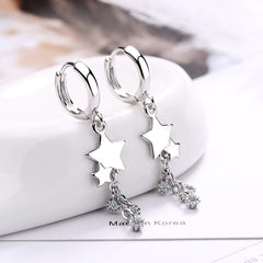 Christmas Gift Tassel Star Charm Korean Drop Earring For Women Wedding Statement Jewelry eh604