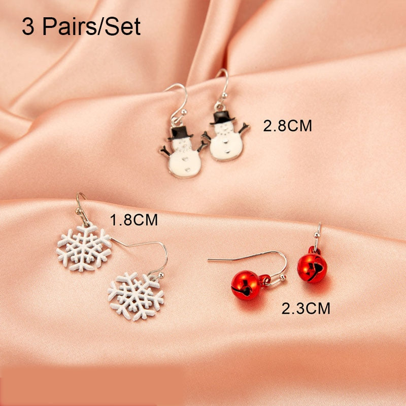 Christmas Gift New Trendy Statement Christmas Tree Earrings For Women Santa Claus Snowman Drop Earrings Jewelry Girls Christmas Gifts Wholesale