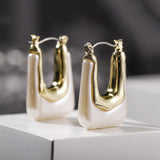 Christmas Gift EN New Trendy Transparent Resin Hoop Earrings for Women Girls Geometric Irregular Metal Acrylic Earrings Party Jewelry