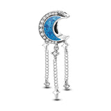 Fit Original Pandach Bracelets Silver Zircon Moon And Stars Beaded Women Silver Pendant Diy Jewelry 2023 New