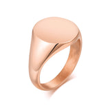 Personalized Stainless Steel Signet Ring In Gold Color Engraving Initial Letter Pinky Women Ring