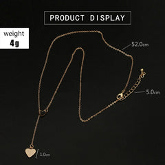 Tocona Charming Heart Pendant Necklace for Women Trendy Hollow Out Geometry Adjustable Alloy Metal Jewelry Accessories 6178