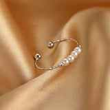 New Arrived Pearl Ring for Women Index Finger Personality Opening Adjustment Tail Ring Fashion Jewelry Party Gift