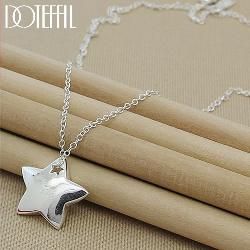 Aveuri Genuine Alloy Star Pendant Necklace 18 inches Chain Fashion Jewelry Necklace For Women Hot Sale