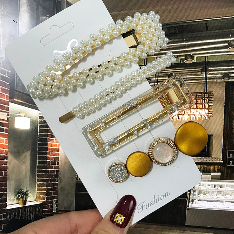 Pearl Hair Clip Barrettes For Women Girl 2022 Elegant Acrylic Hairpins Hairgrips Headwear Hair Jewelry Hairgrip Hair Accessories