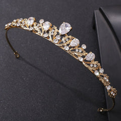 Wedding Vintage Crown Rhinestone Headband Gold Tiaras Hair Accessories Party Hair Jewelry Crystal Headpiece Headwear Gift