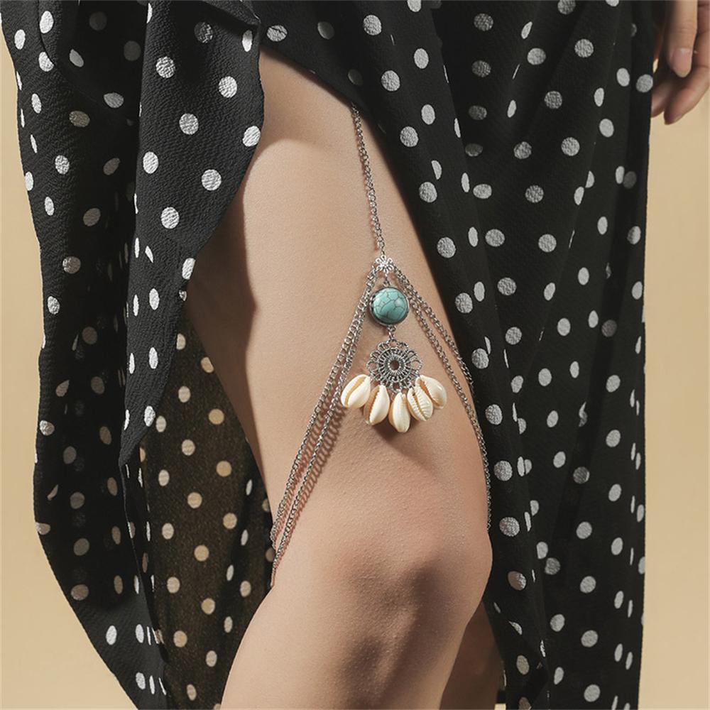 Aveuri Sexy Multi-Layers Pearl Leg Chain Anklet Body Jewelry For Women Luxury Long Tassel Pearl Pendant Leg Thigh High Body Chain