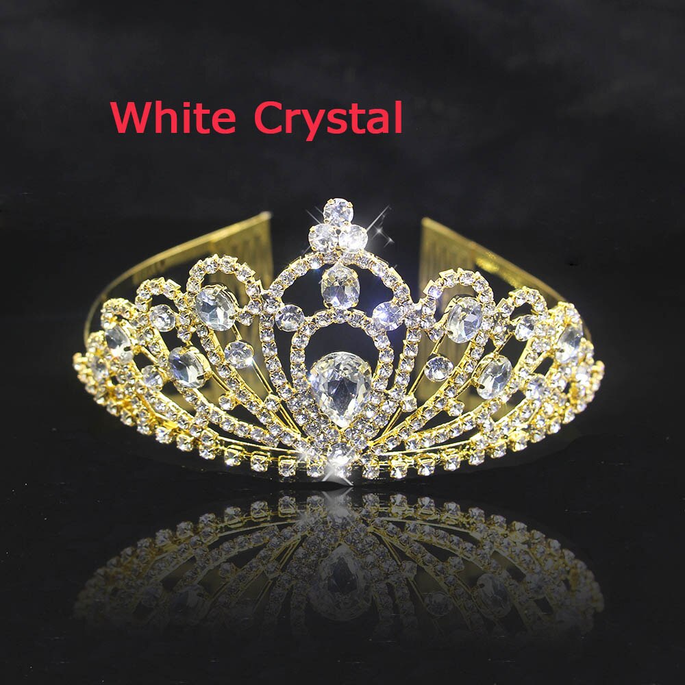 Graduation gift  5 colors Crystal Tiaras Hair Accessories Gold Crowns Girls Headpiece Fashion Wedding Bridal Crown Hair Jewelry